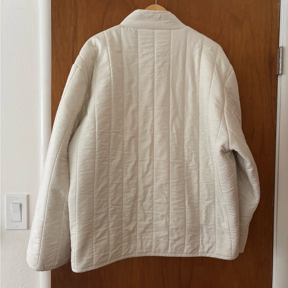 Ozma of California Silk Noil Quilted Jacket Cream - Picture 2 of 6